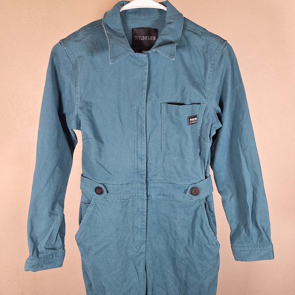 Wildfang Teal Coverall Jumpsuit